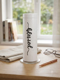 J-Spice: White Tumbler "Blessed"
