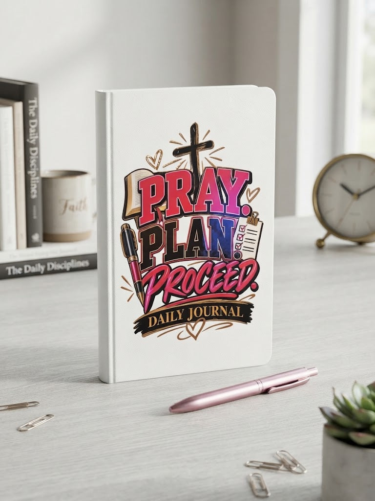 J-Spice: White Journal "Pray Plan Proceed"