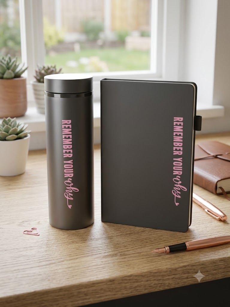 J-Spice: Black Journal & Tumbler Combo " Remember Your Why"