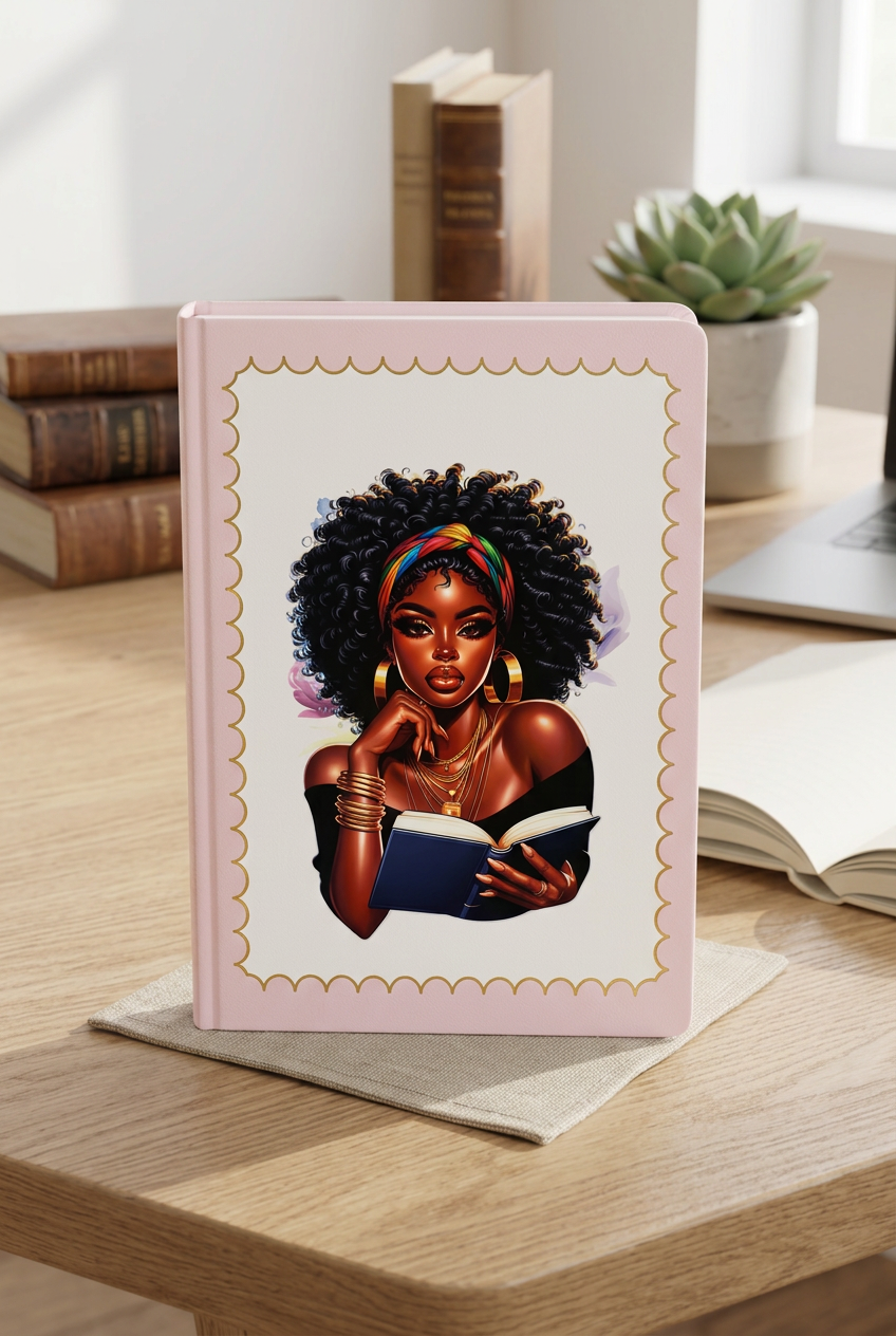 J-Spice: Pink Journal "Woman With a Book"